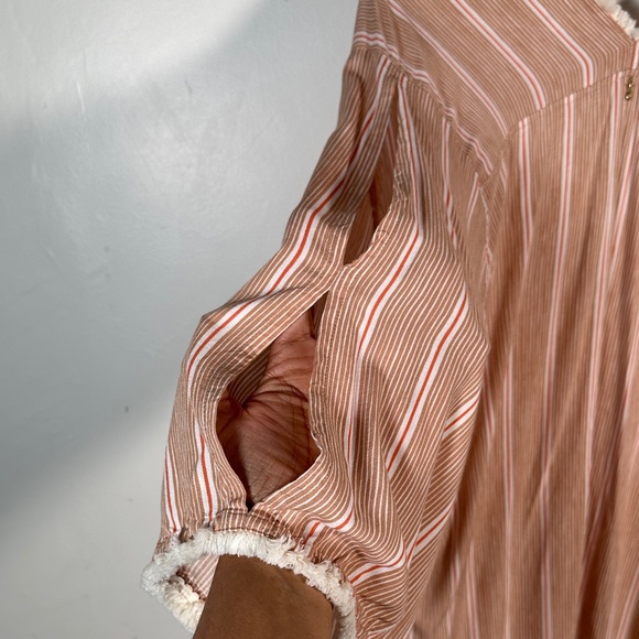 Beachgold Anthropologie Boho Cover Up Midi Dress S Lace Up Tassel - Picture 13 of 14